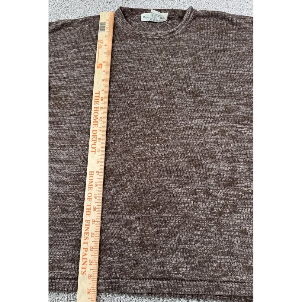 Banana Republic Vintage Linen Blend Crewneck Pullover Sweater Brown XL